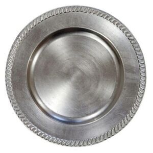 2 Piece Silver Charger Dinner Plates